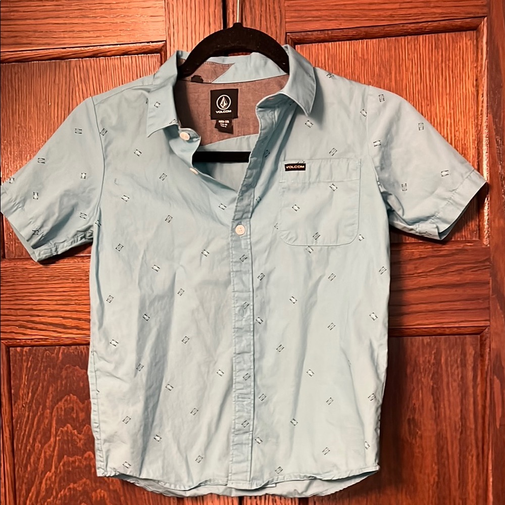 Volcom Blue Casual Button Down Shirt Lightweight Fabric